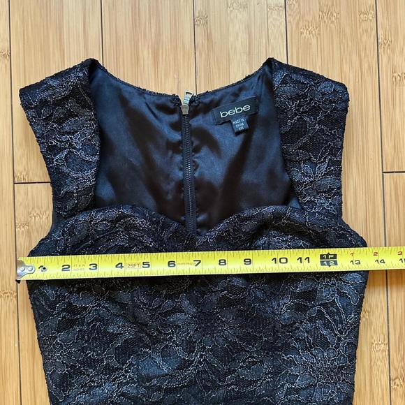 Bebe black and silver lace peplum top XXS - Picture 6 of 7